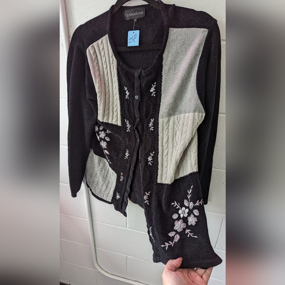 La Madona cardigan sweater size XL women's casual knit vintage - Picture 2 of 6